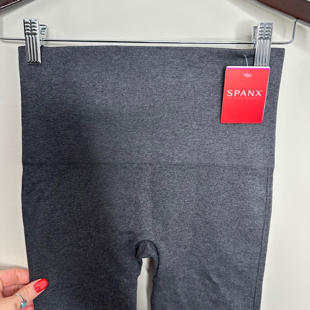 SPANX Women's Look At Me Now High Waist Heathered Charcoal Seamless Leggings‎ M - Picture 2 of 5